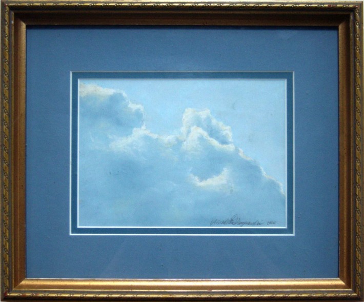 cloud study framed pastel painting
