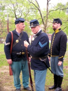three civil war reenactors